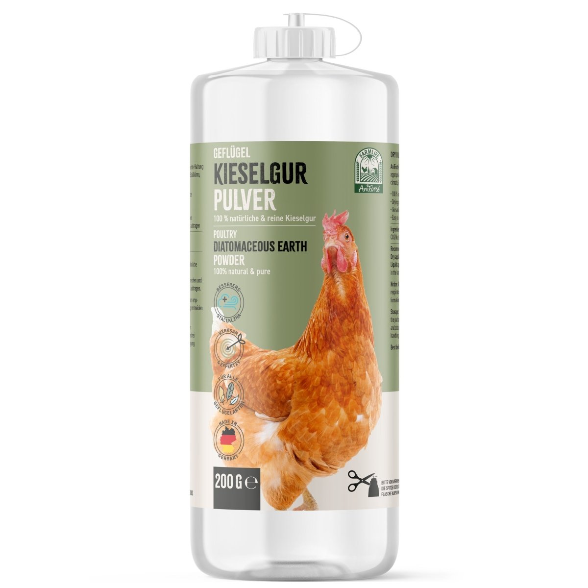 FarmLife Kieselgur Pulver 200g - ehemals Milben - STOP - AniForte