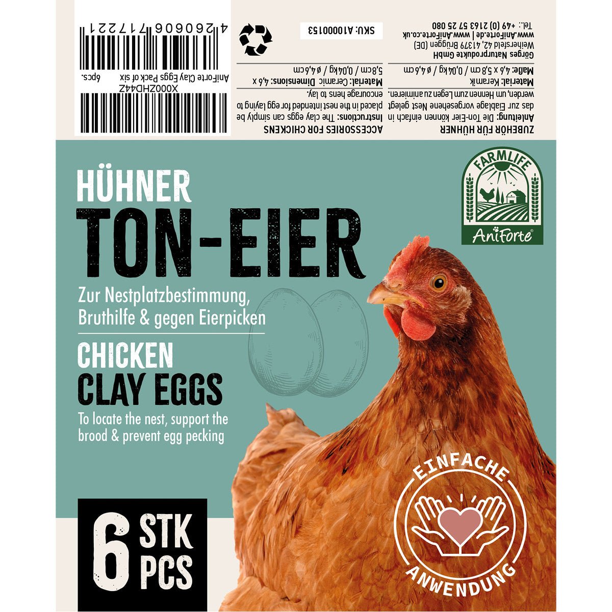 FarmLife Ton - Eier 6er Pack - AniForte