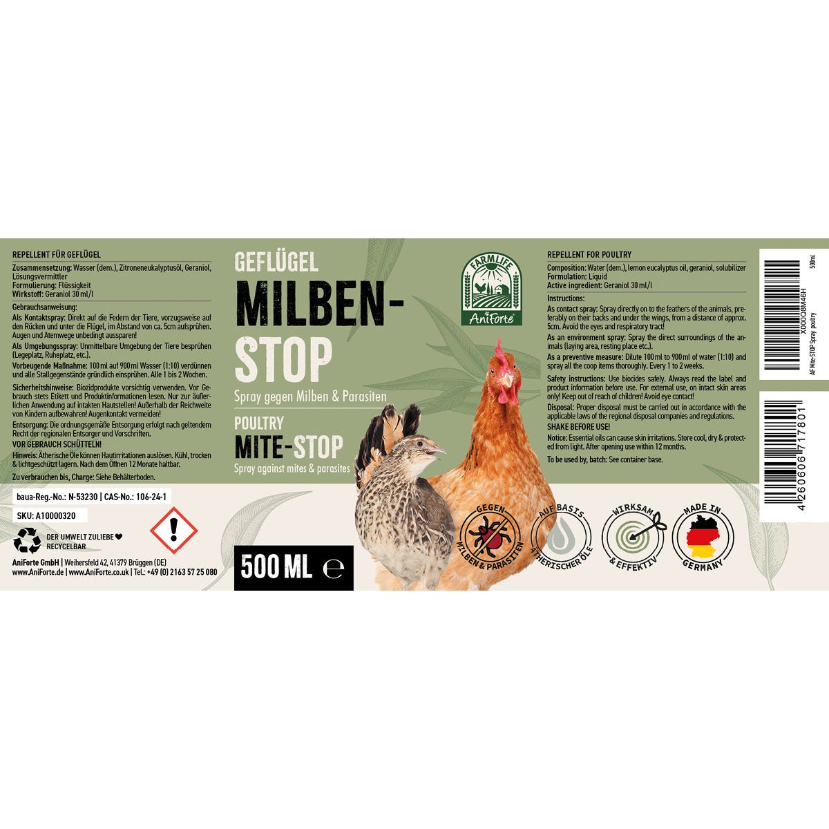 Milben - STOP Spray für Hühner - AniForte