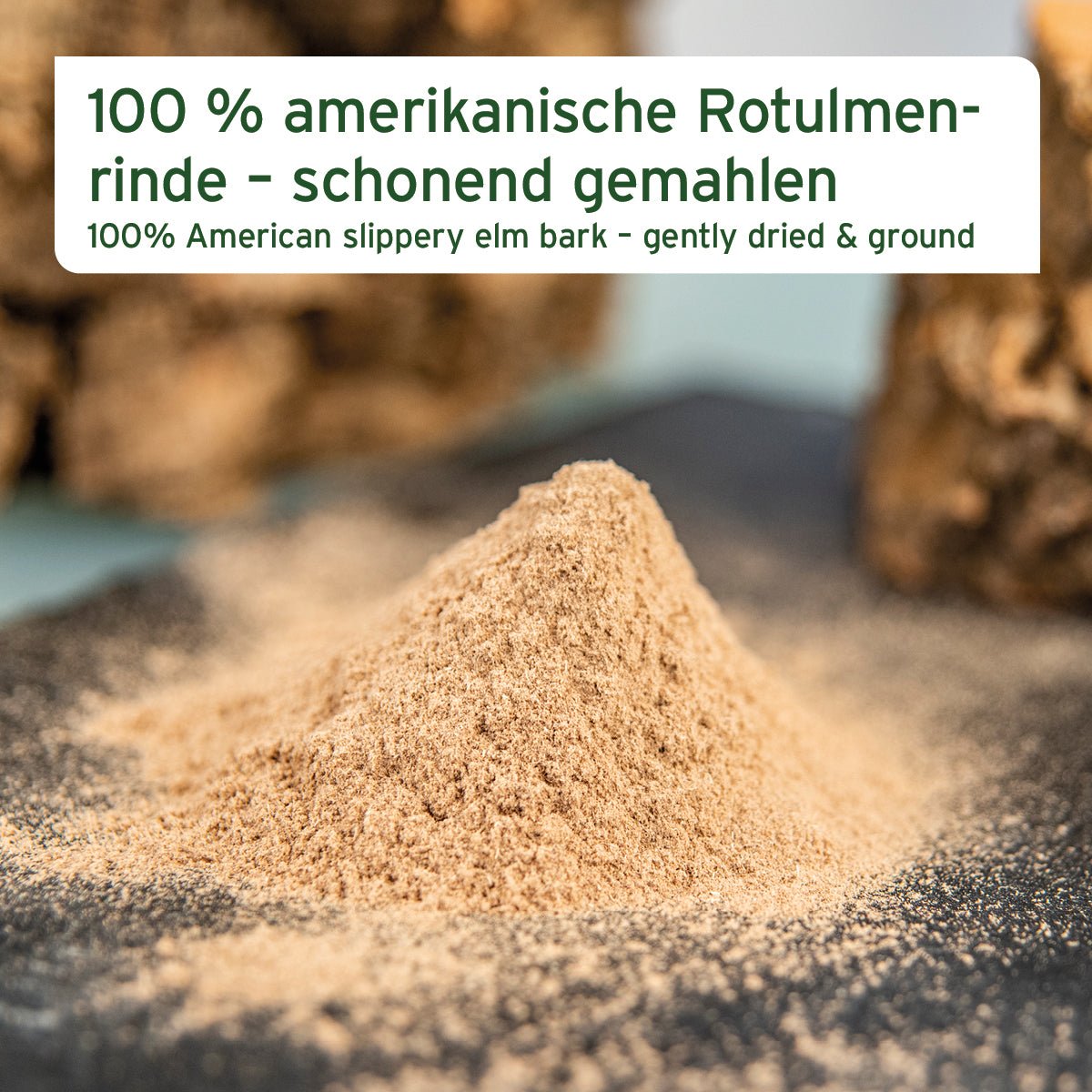 Ulmenrinde Pulver aus schonend gemahlener, 100% amerikanischer Rotulmenrinde - AniForte